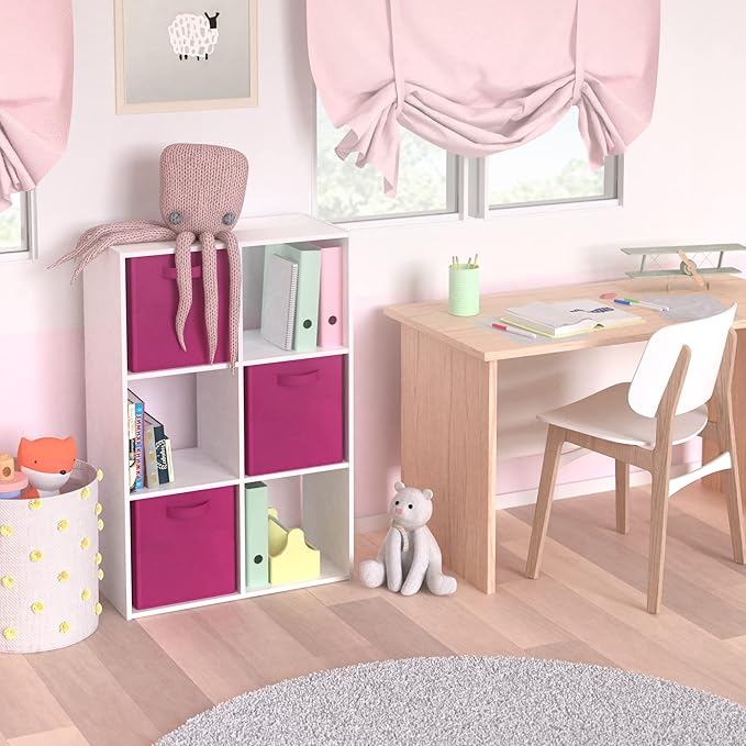 ClosetMaid Cubeicals 6 Cube Storage Shelf Organizer Bookshelf, Stackable, Vertical or Horizontal, Easy Assembly, Wood, White Finish