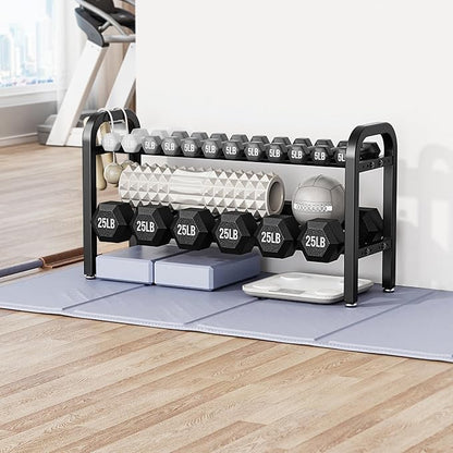2 Tier Dumbbell Rack, Weight Rack for Home Gym, 300 lb Capacity