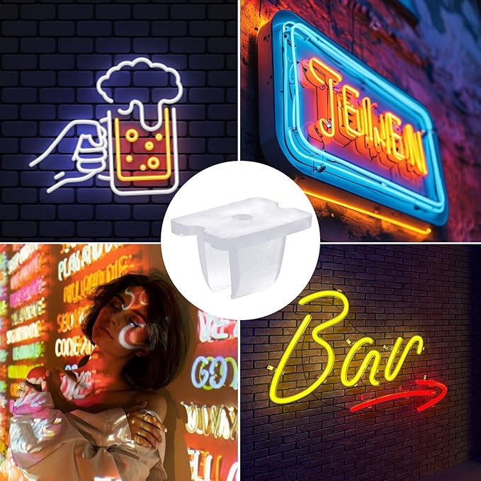 Waterproof LED Strip Mounting Clips Holder Mounting Bracket Neon Mounting Clips Fixing Clamps Holder with 100 Screws for 5mm to 6mm LED Strip Lighting, Translucent, Pack of 100