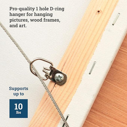 D Ring Picture Hangers with Screws - 100 Pack - Bulk D Rings - Pro Quality Hangers, Picture Hanging Hardware, Dring, Small D Ring Picture Hangers - Picture Hang Solutions.