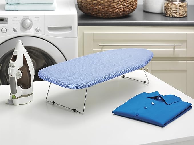 Whitmor Tabletop Ironing Board - Scorch Resistant Cover - Blue