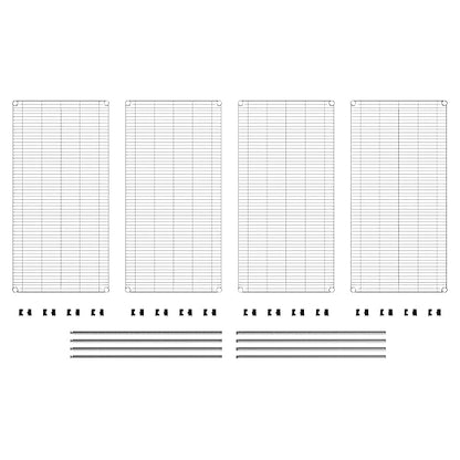 Metro EZ2448NC-4 Super Erecta Industrial Wire Shelving 4-Shelf Convenience Pak, Chrome, 24" x 48" x 74.5"