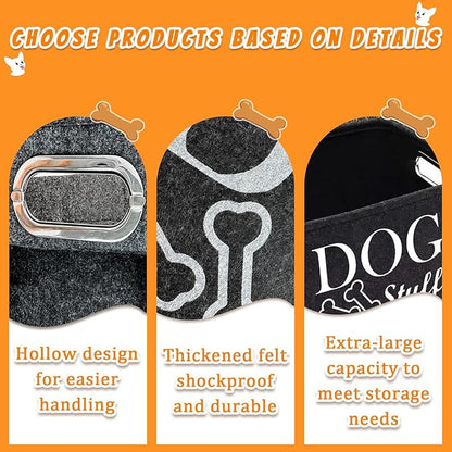 2-PACK Dog Toy Basket - Dog Toy Box for Small Dogs - Pet Dog Toy Storage Box - Personalized Dog Toy Basket for Puppies and Pets - Living Room Dog Toy Storage Box