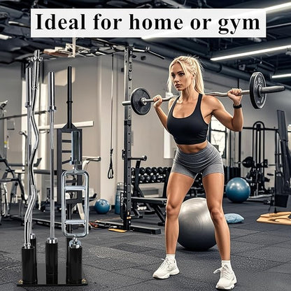 Tebery Barbell Floor Stand Holder, 5 Barbells Vertical Corner Storage Rack, Heavy Duty Home Gym Weight Organizer for Bars, Hex, Trap, Curl, Triceps Bars