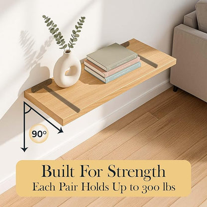 Invisible Floating Shelf Bracket 5 Inch Rod 3/4 inch Diameter Heavy Duty with Jig – Hidden Metal Mantel Mount for Wall Shelves – Floating Shelf Hardware for Bathroom, Kitchen & Living Room (4 Pack)