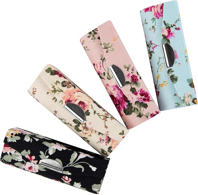 AUEAR, 4 Pack Floral Lipstick Case with Mirror for Purse Travel Holder