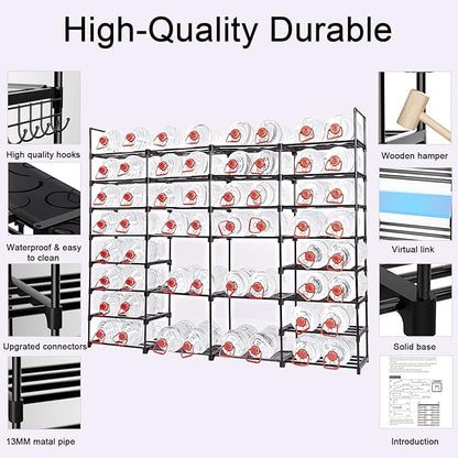 Mavivegue Extra Large Shoe Rack, 8 Tier 4 Rows 72-76 Pairs Big Tall Metal Shoe Shelf,Big Boot Rack Storage Organizer for Garage,Show Rack Shoe Holder Stand,Closet Rack Organizers and Storage