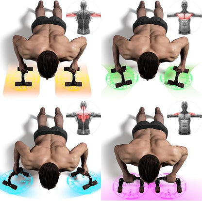 READAEER Push Up Bars Gym Exercise Equipment Fitness 1 Pair Pushup Handles with Cushioned Foam Grip and Non-Slip Sturdy Structure Push Up Bars for Men & Women