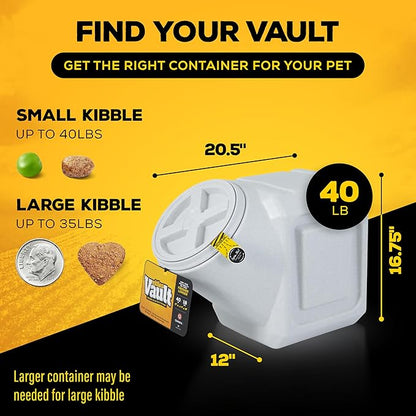Gamma2 Vittles Vault Stackable Dog Food Storage Container with Sealing Lid, Up to 40 lbs Dry Pet Food Storage Container, USA-Made - [20.5"L x 12"W x 16.75"H]