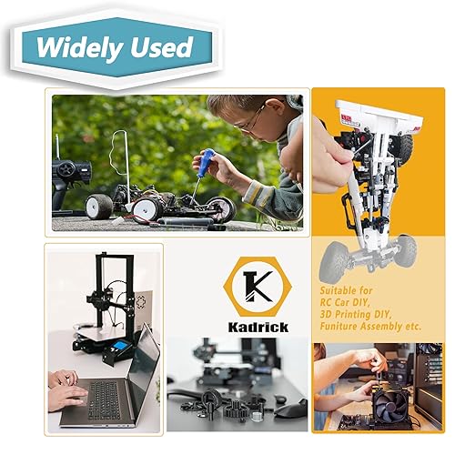 Kadrick Metric Screw Assortment, 2000PCS Metric Bolt Assortment Kit M2 M3 M4 M5 Machine Screws with Lock & Flat Washers, Grade 10.9 Alloy Steel Hex Socket Button Head Black Screws Nuts and Bolts Kit