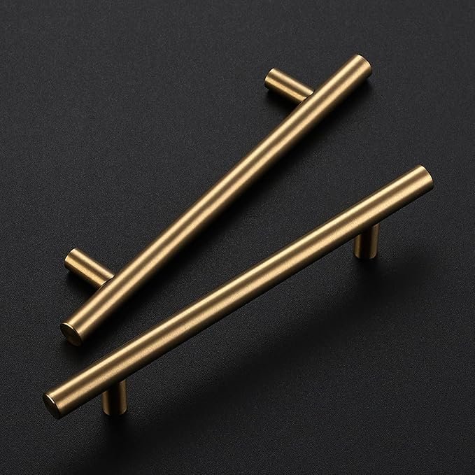 JOY DECOR 45 Pack Champagne Bronze Cabinet Pulls – 7-3/8 Inch Length, 5 Inch (128mm) Hole Center – Stainless Steel Kitchen Cabinet Handles for Drawer and Cupboard