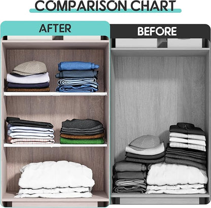 2Pack Expandable Closet Tension Shelves Organizers, Heavy-Duty Metal Tension Shelf, Adjustable Locker Shelf Cabinet for Closets Wardrobe Pantry Cupboard Kitchen Laundry