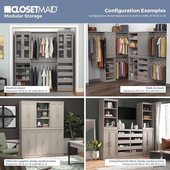 ClosetMaid Modular Storage Shelf and Hang Rod Kit, Taupe