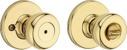 Kwikset 93001-923 Tylo Privacy Bed/Bath Knob in Polished Brass (Pack of 2)