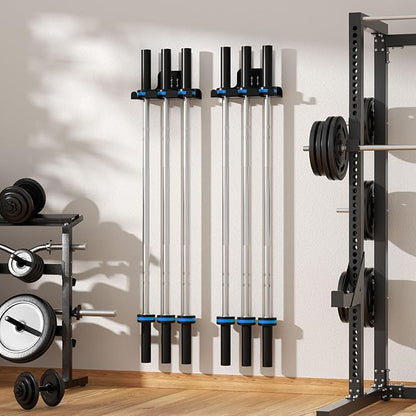 Barbell Wall Holder,Olympic Hanger,Garage Gym Bar Wall Rack,Vertical Barbell Mount Rack,Space Saving Commercial or Home Gym Accessory,Holds Under 33mm Bar Size