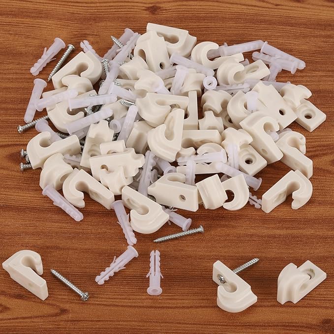40 Pcs Closet Shelf Clips Set, White Heavy-Duty Plastic Down Wall Clips for Hanging Wire Shelves, Keys, Paintings, Decorations