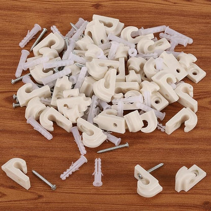 40 Pcs Closet Shelf Clips Set, White Heavy-Duty Plastic Down Wall Clips for Hanging Wire Shelves, Keys, Paintings, Decorations