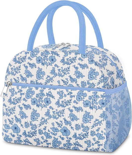 Lunch Bag Lunch Box for Women, Cute Corduroy Insulated Reusable Work Leakproof Simple Adults Large Lunch Boxes Tote Bag Men Cooler Bag