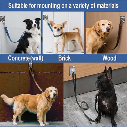 Wall Hooks for Dog Leash, Stainless Steel Dog Tie Out Cable Holder for Home and Business