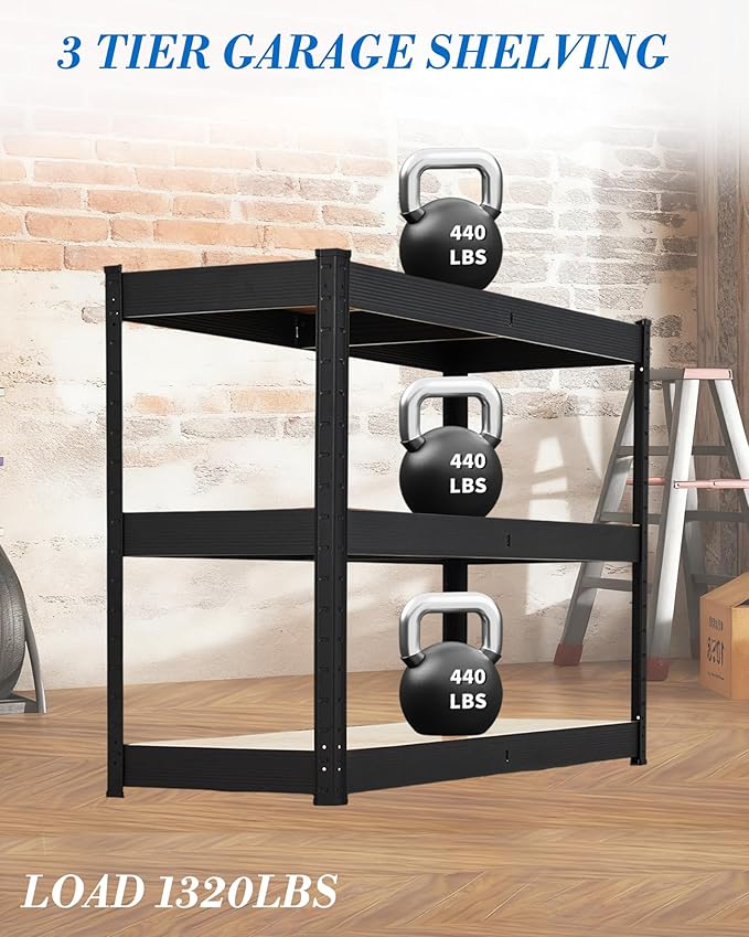 Garage Storage Shelves,36x18x36 Heavy Duty Garage Shelving Metal Adjustable Garage Shelves,5-Tier Adjustable Shelving Units,Loads 2000 LBS,Metal Storage Utility Racks for Warehouse,Pantry, Basement