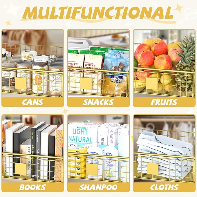 Indestructible Dog Toy basket, Large Toy Bin for Dogs,Pet Toy Bin Dog Metal Basket Organizer Storage for Toys Food Storage (Gold)