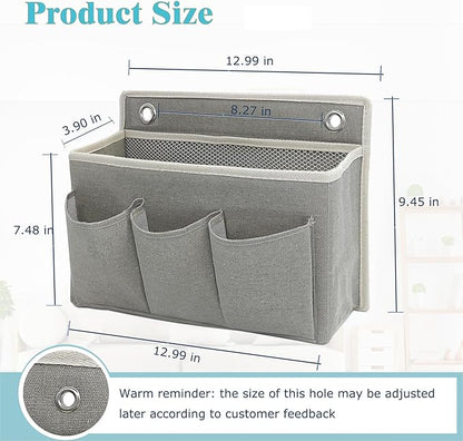 2-Pack Wall Hanging Organizer Bag/Hanging Baskets with Large Mesh Compartment & 3 Pockets，Over the Door Organizer Space Saving Storage for Bedroom,RV Camper, Closet (Gray -2 Pack)