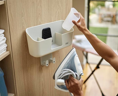 Joseph Joseph IronHub Wall mounted Iron Holder and Jug Storage Organizer with Adjustable Ironing Board Hanger, and Heat-Resistant Iron Pad