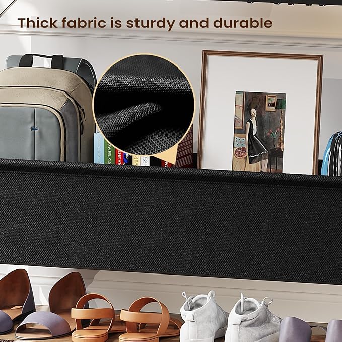 47.2'' Console Table, 9.5" D Entryway Table with Storage Basket, Narrow Sofa Table, Behind Couch Table for Hallway, Foyer, Corridor, Living Room, Black
