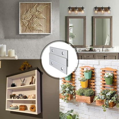 French Cleat Picture Hanger, Aluminum Z Hanger Interlocking Wall Mounting Bracket Hardware Kit (2inch-30Pairs, No Screws Included)