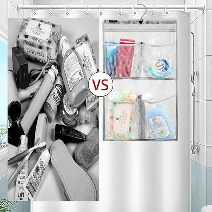 Mesh Shower Organizer Hanging Caddy Quick Dry Bathroom Storage for Toiletry Accessories with Rotating Hanger (4 Pockets)