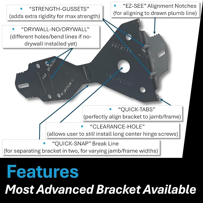 EXPR® Premium Door Install Kit - Max Strength (Secures Both Sides) | Official Door Stud® Bracket