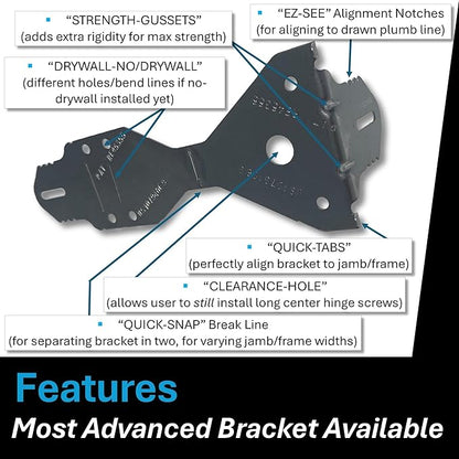 EXPR® Premium Door Install Kit - Max Strength (Secures Both Sides) | Official Door Stud® Bracket