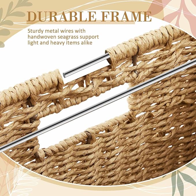 1 Pack Paper Rope File Box Organizers Collapsible Letter Size Filing Cabinet with Lid Woven Hanging File Basket Portable Decorative Document Storage Box for Office/Decor/Home (Letter Size)