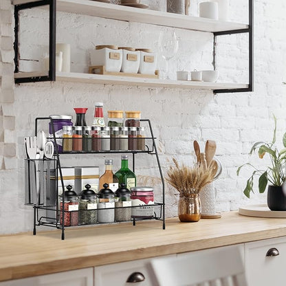 Bathroom Organizer Countertop, Spice Rack Organizer for Cabinet,Bathroom Counter Organizer, Kitchen Countertop Organizer (Pack of 2)