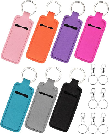 Chapstick Holder Keychain Lip Balm Holder Lipstick Sleeve Pouch Lip Gloss Holder Stocking Stuffers Gift for Women
