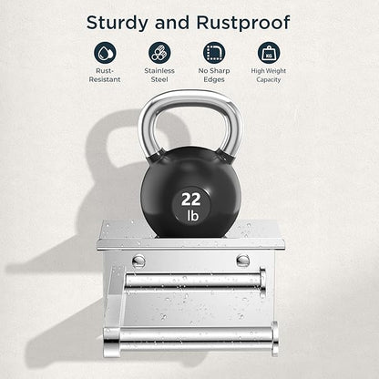 FORIOUS Toilet Paper Holder with Shelf, Adhesive or Screw Wall Mount Toilet Roll Holder for Bathroom, Rustproof 304 Stainless Steel Commercial Toilet Tissue Holder with Phone Shelf, Chrome