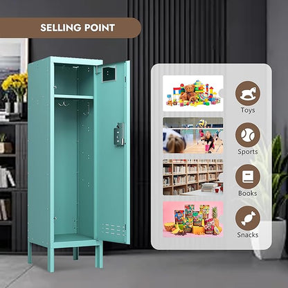 Metal Kids Locker,Metal Cabinet Storage Lockers,Lockable for Employees with Door,54" Height Steel Locker,Lockable Steel Locker for Children's Room, Playroom, School,Gym