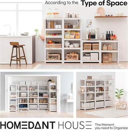 HOMEDANT House 5 Tier 24.1" W Laminated Metal Shelving Unit Adjustable Storage Utility Rack Heavy Duty Shelves Organization Multipurpose Shelf Kitchen Garage Pantry Closet 1 Pack | House, Adjustable, Utility Rack, Shelves, Organization, Multipurpose