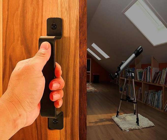 Premium Barn Door Handles Black,7.4 inch,2 Packs,Heavy Duty Rustic Metal Pulls for Sliding, Garage,Shed, Gate, Closet, Drawer, Indoor/Outdoor
