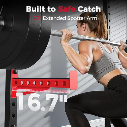 FLYBIRD Squat Rack with Pull-Up Bar, Adjustable Multi-Functional Power Rack, Inner Width Squat Rack Stand Suitable for 6FT,7FT Barbell for Home Gym Equipment…