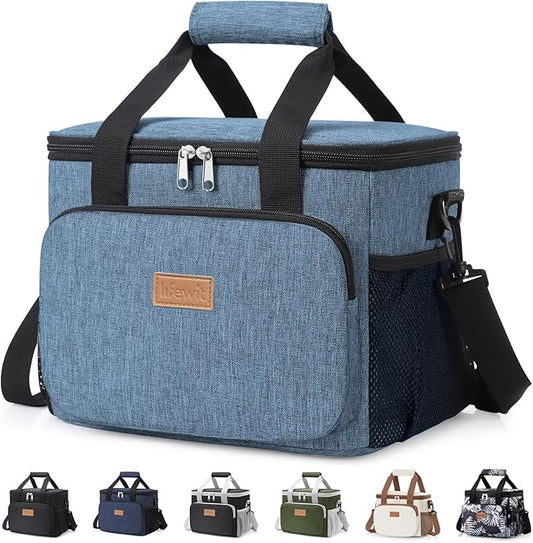 Lifewit Medium Lunch Bag Insulated Lunch Box Soft Cooler Cooling Tote for Adult Men Women, Light Blue 12-Can (9L)