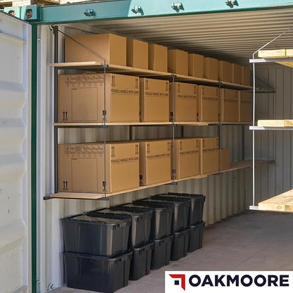 Heavy Duty Shipping Container Shelving, 4 Pack Shipping Container Accessories, Pre Welded Storage Container Shelves, Conex Compatible Shipping Container Brackets