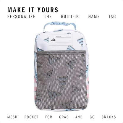 adidas Kids Santiago Lunch Bag – Insulated Cooler Lunchbox for Girls & Boys, 8L, Meadow Floral Wonder White/Wonder White/3, One Size