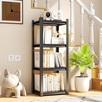 Kitchen Storage Shelves, 44''H*14''W Microwave Stand, Adjustable Metal Shelving, 1600LBS Bakers Rack, Black Kitchen Shelf, 4-Tier Shelving Unit for Bathroom, Pantry, Laundry, Closet, Garage