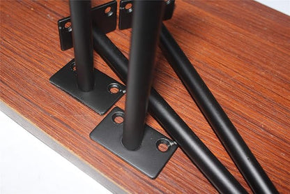 8 Pcs 11" Black Solid Steel Floating Shelf Bracket Blind Shelf Supports - Hidden Brackets for Floating Wood Shelves - Concealed Blind Shelf Support – Screws and Wall Plugs Included