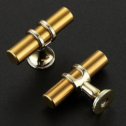 5 Pack Brushed Brass Cabinet Knobs - Gold Kitchen Cabinet Knobs Cabinet Pulls for Kitchen Cabinet Drawer Stainless Steel Dresser Knobs for Cabinet Hardware 2in Length Single Hole