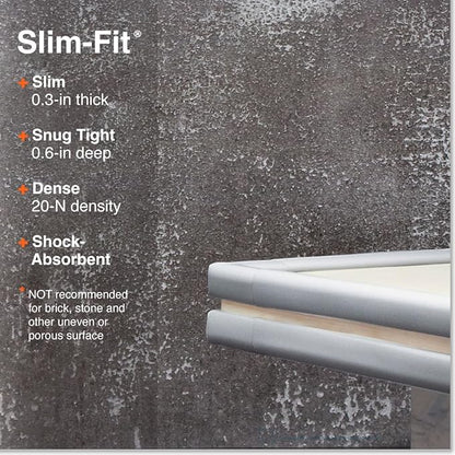 Roving Cove Slimfit Corner Edge Protector for Baby Proofing (Small 15ft Edges 4 Corners), Furniture Safety Bumper Guard, Soft NBR Rubber Foam, 3M Adhesive, Stone Grey