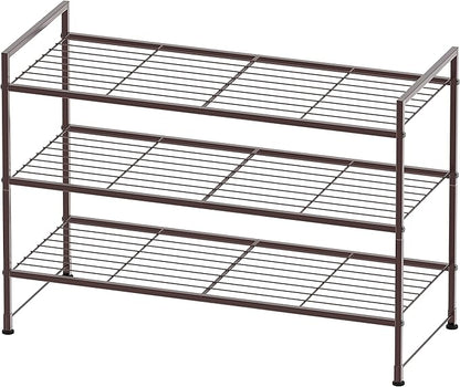 Simple Houseware 3-Tier Stackable Shoes Rack Storage Shelf, Bronze