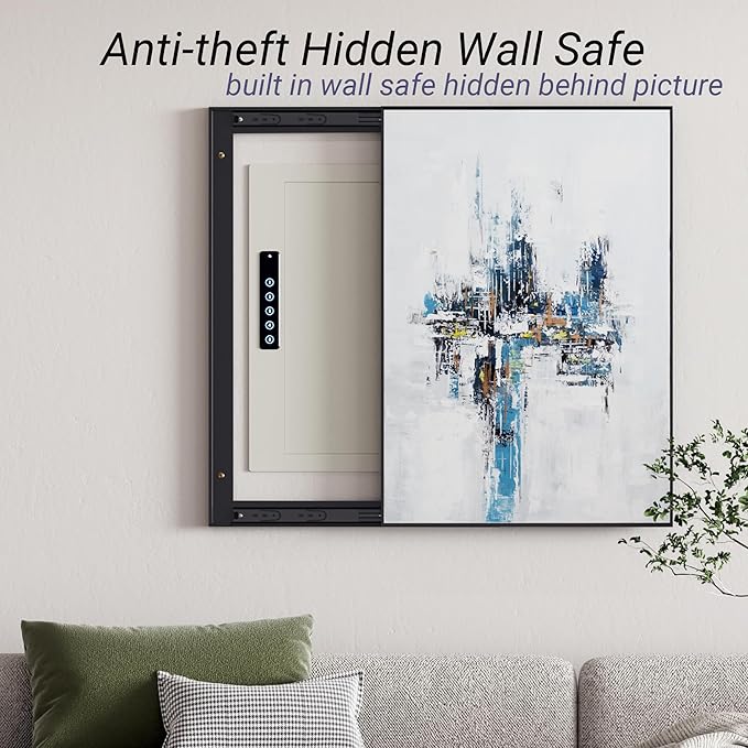 Grimtron Quick Access White Wall Safe with Removable Pegboard & Shelfs, Flat Hidden In Wall Safes Between the Studs 16" Centers, Wall Mount Safe for Cash, Valuables, Document, Gifts for Men and Women