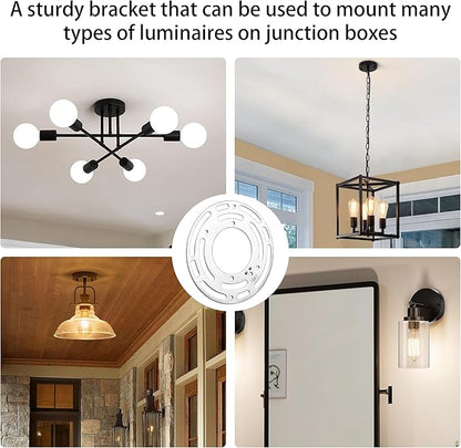 2 Pack Universal Light Fixture Mounting Bracket, 4 Inches Diameter Steel Round Universal Light Crossbar with Screws and Nuts, Mounting Bracket for Mount Wall Light, Close to Ceiling Light